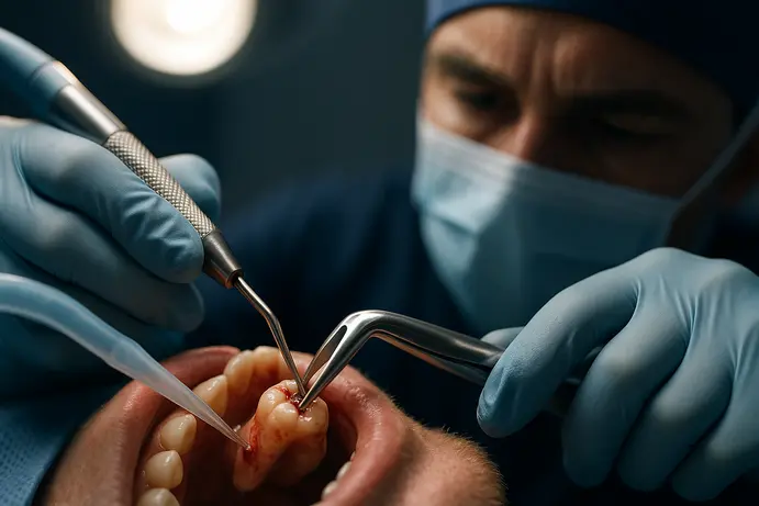 עקירה כירורגית מורכבת של שן