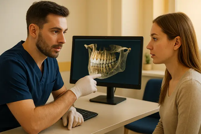 ייעוץ מטופל עם כירורג פה ולסת