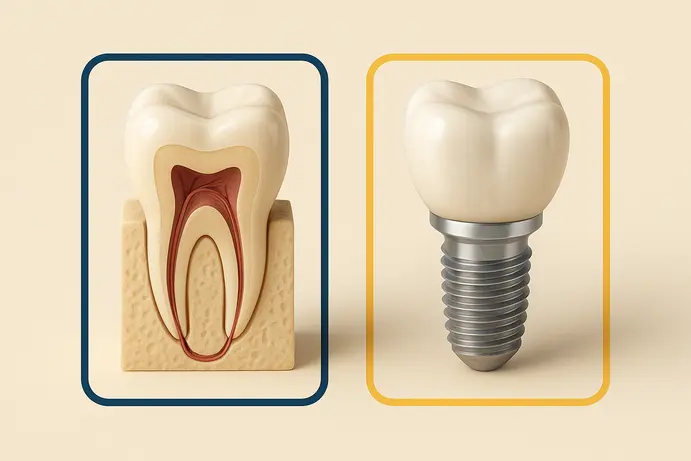 השוואת עלויות טיפול שורש מול השתלה