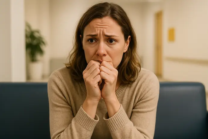 מטופל עם חרדה דנטלית במרפאת שיניים