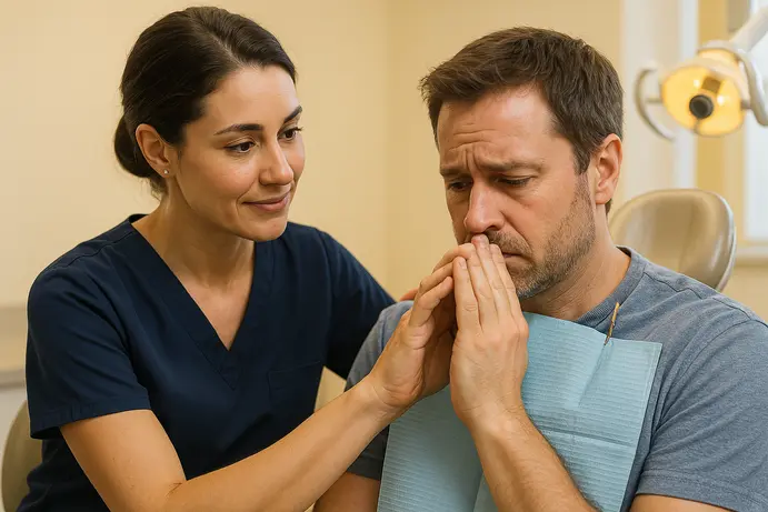 מטופל חרד אצל מומחה לרפואת הפה