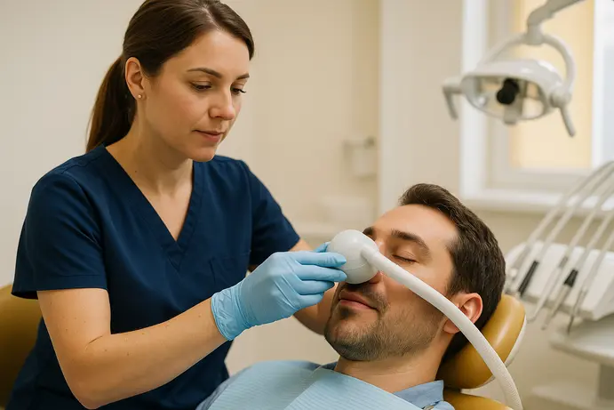 שימוש בגז צחוק להרגעת מטופלים