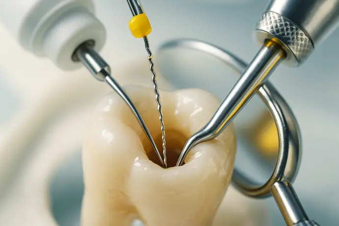 שימוש במיקרוסקופ טיפולי במהלך טיפול שורש