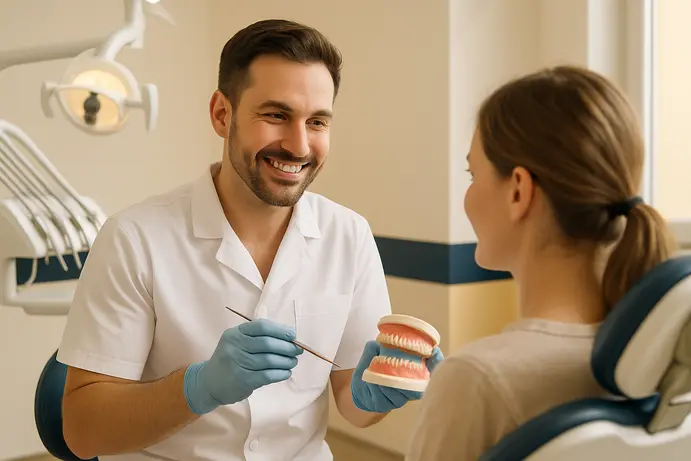 התייעצות עם מטופל על שיעורי הצלחה של טיפול