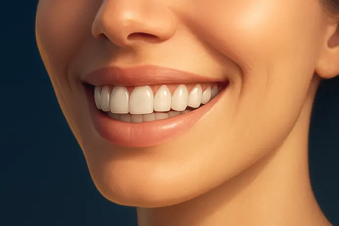 חיוך מושלם עם ציפויי חרסינה לבנים ומבריקים