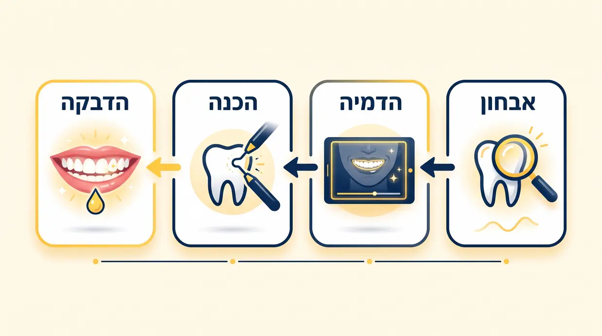 שלבי תהליך ציפויי השיניים במרפאה